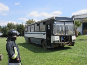 救助訓練のため用意された廃車両